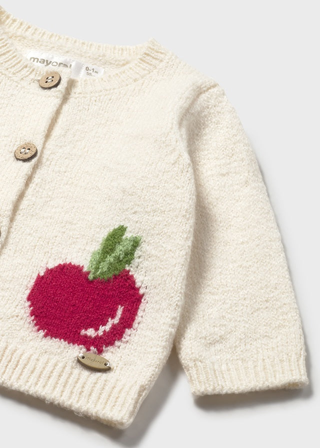 Baby Knit Cardigan - Ceramic Apples