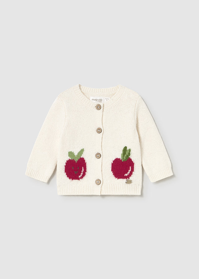 Baby Knit Cardigan - Ceramic Apples