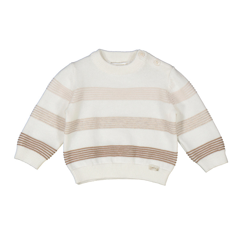 Baby Lightweight Knit Sweater - Frappe Stripe