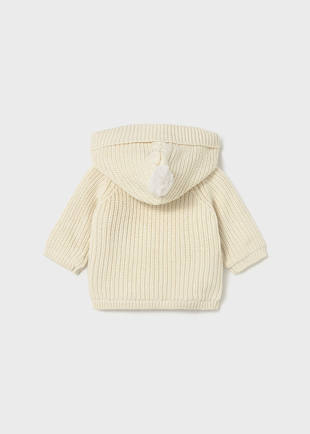 Baby Lined Knit Cardigan - Ceramic