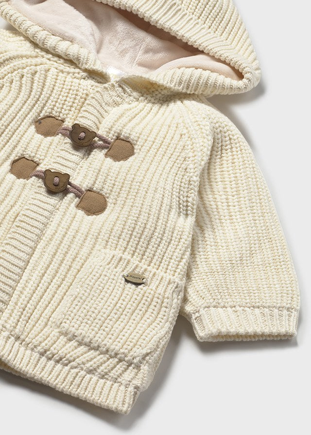 Baby Lined Knit Cardigan - Ceramic