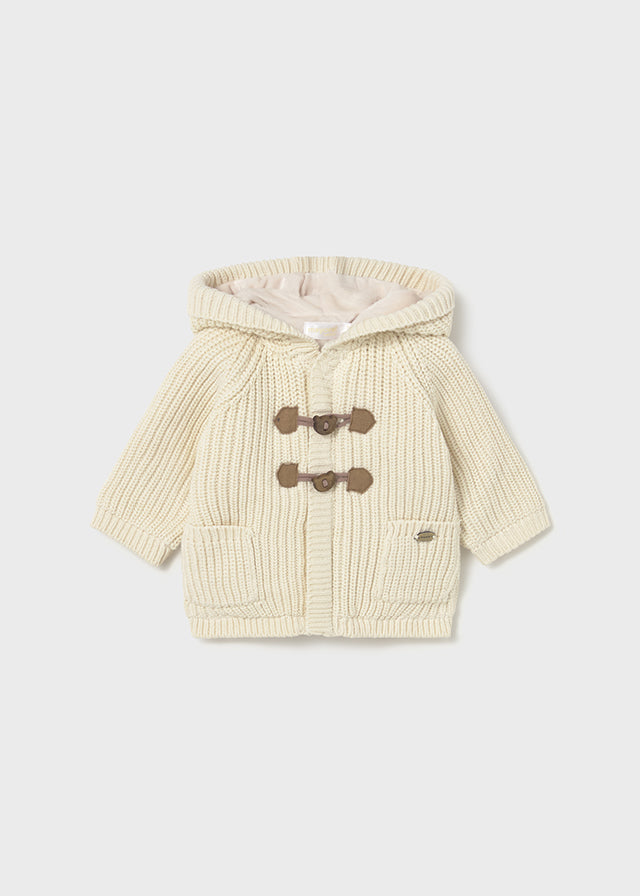 Baby Lined Knit Cardigan - Ceramic