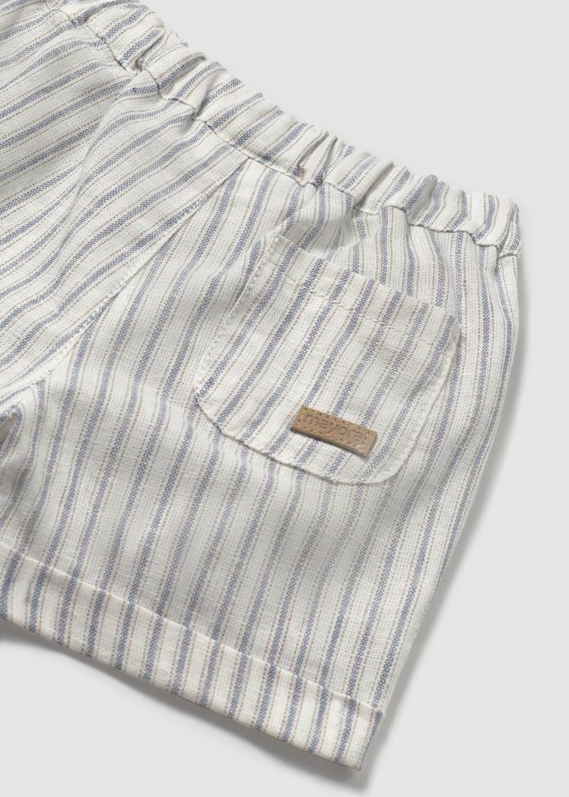 Baby Linen Shorts - Natural Stripe