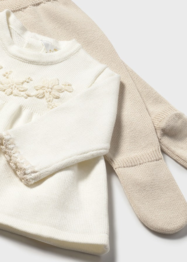 Baby Pants and Sweater Set - Ecru