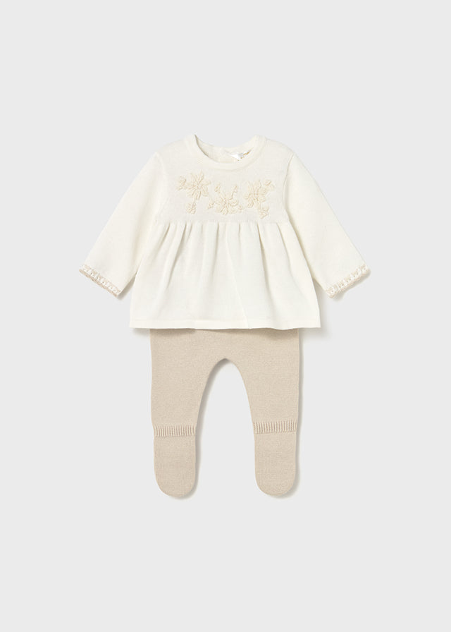 Baby Pants and Sweater Set - Ecru
