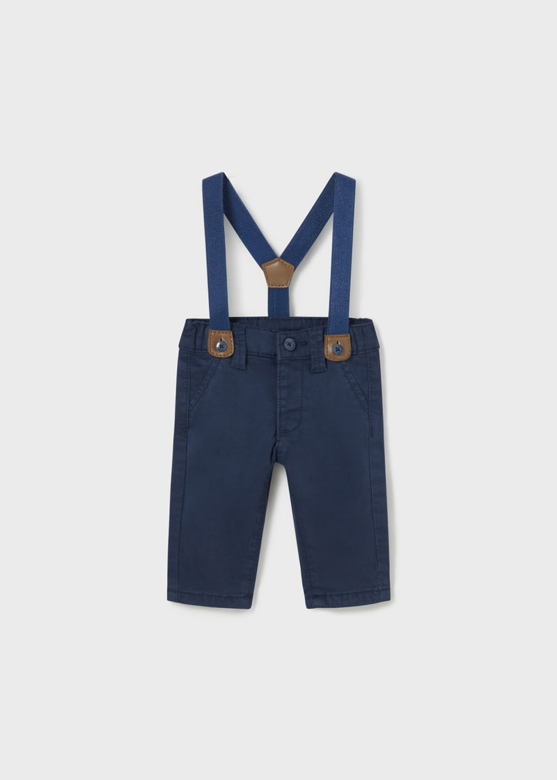 Baby Pants with Suspenders - Blueberry Blue