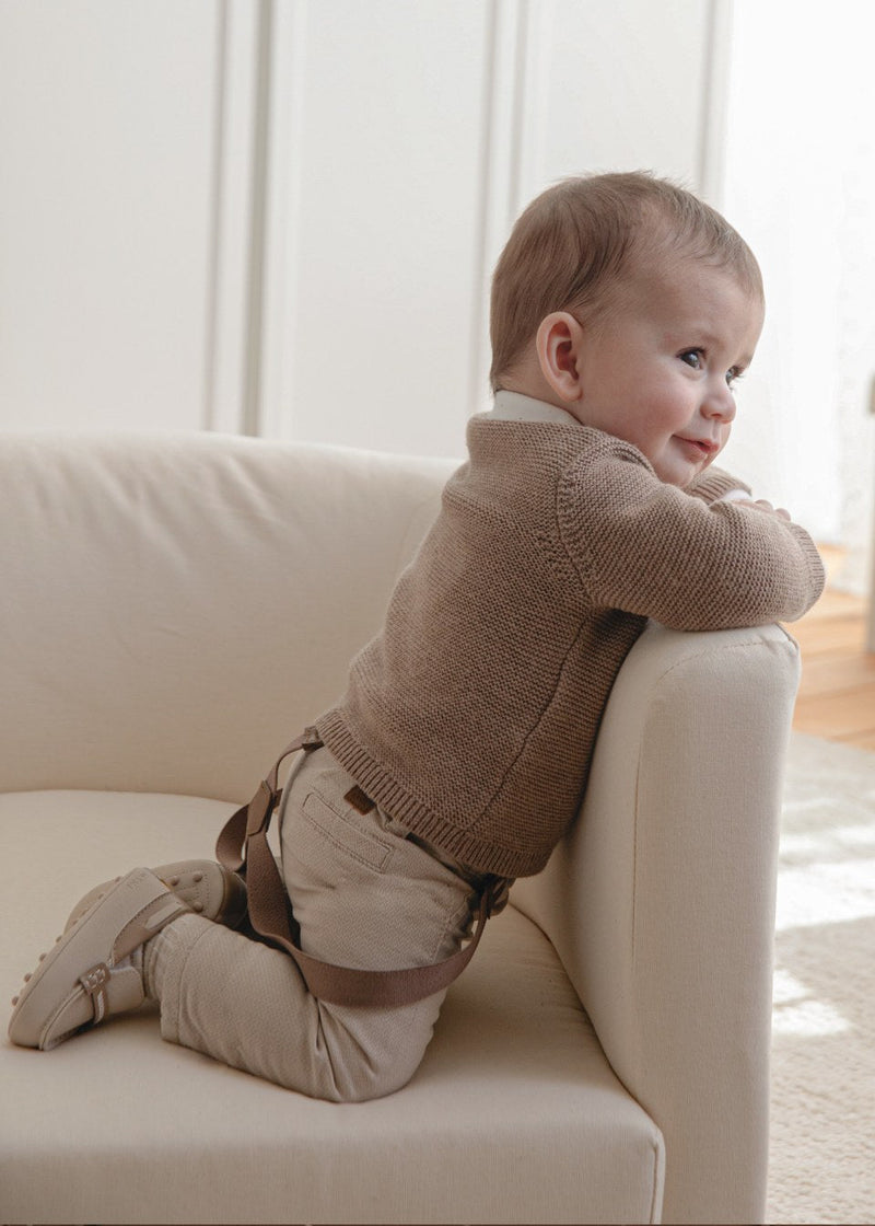 Baby Pants with Suspenders - Walnut Brown