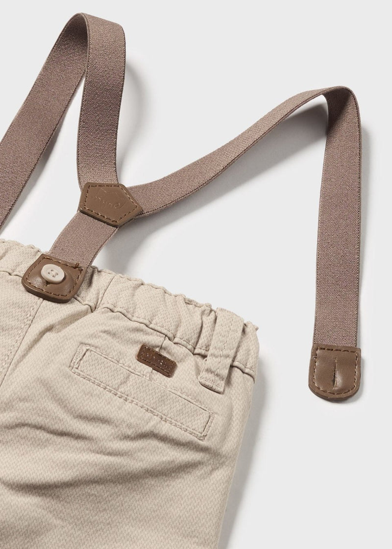 Baby Pants with Suspenders - Walnut Brown