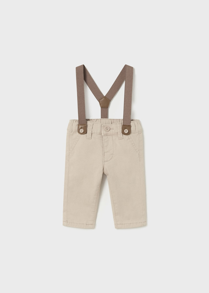 Baby Pants with Suspenders - Walnut Brown