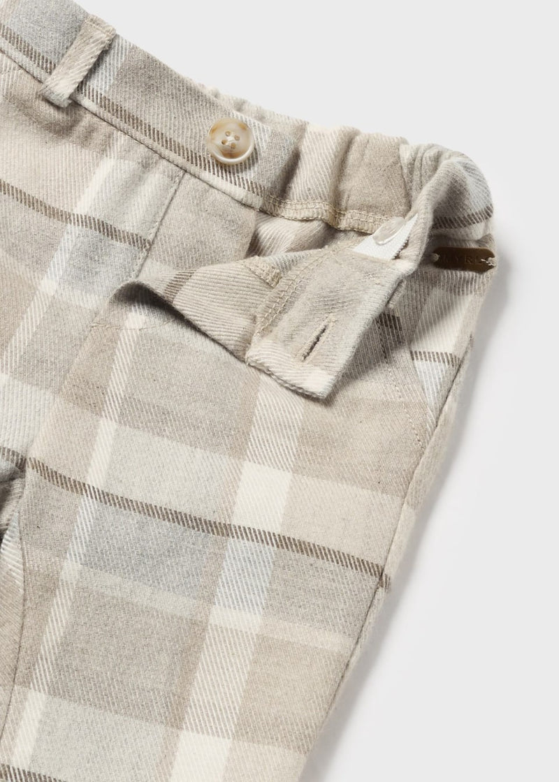 Baby Plaid Pants - Walnut (0-1 Mo, 2-4 Mo)