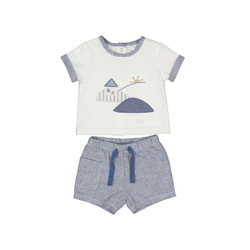 Baby Shorts and T-Shirt Set - Star Blue (1-2mo)