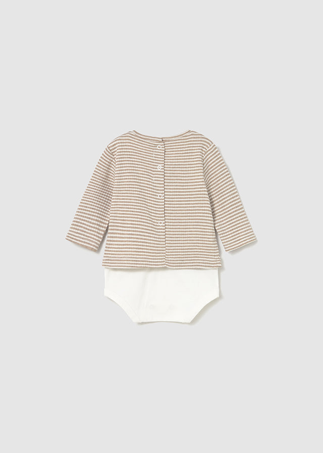 Baby Striped Bodysuit - Puppy Dog Pocket