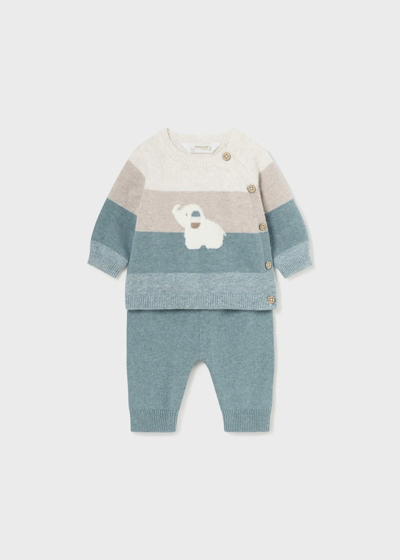 Baby Striped Sweater and Pants 2-Piece Knit Set