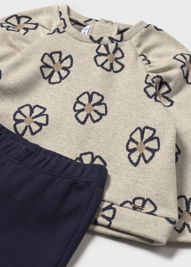 Baby + Toddler 2-Piece Leggings and Printed Sweatshirt Set - Navy Floral