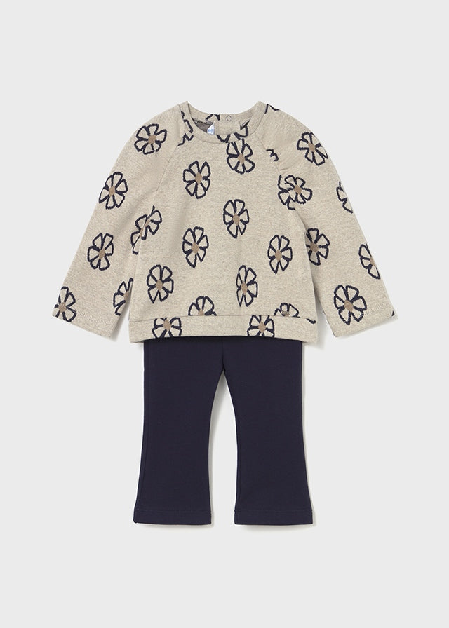 Baby + Toddler 2-Piece Leggings and Printed Sweatshirt Set - Navy Floral