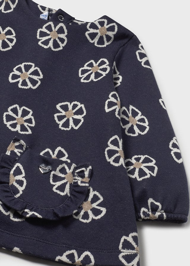 Baby + Toddler Jacquard Dress - Navy Floral