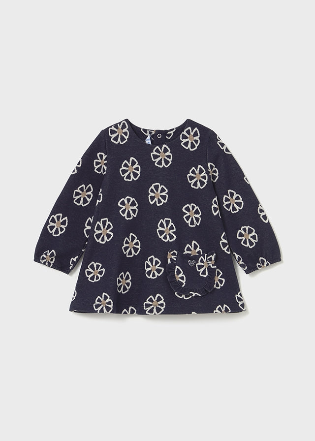 Baby + Toddler Jacquard Dress - Navy Floral