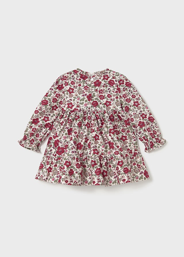 Baby + Toddler Ruffled Velvet Dress - Red Floral