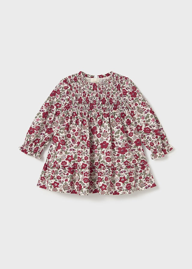 Baby + Toddler Ruffled Velvet Dress - Red Floral