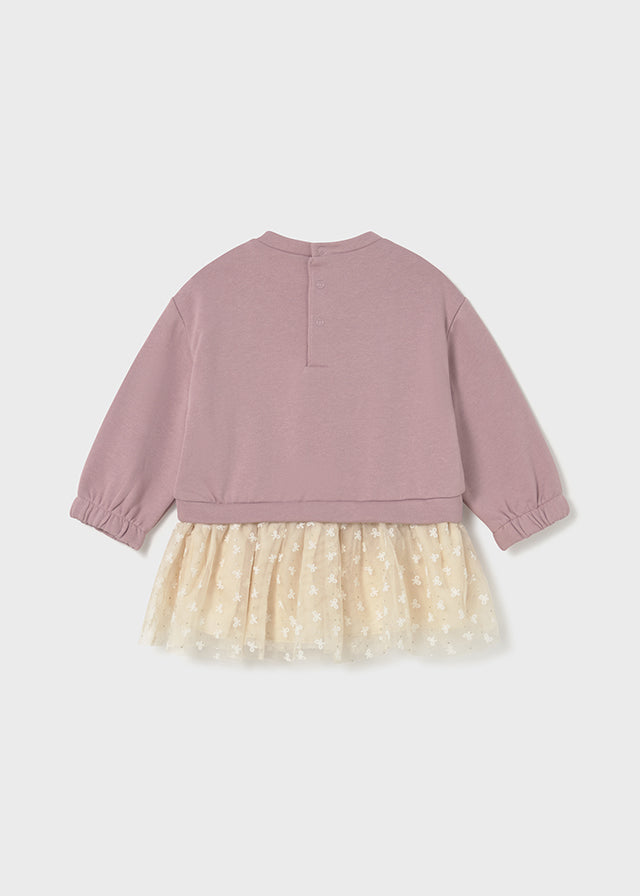 Baby + Toddler Star Applique Tulle Dress - Quartz Pink
