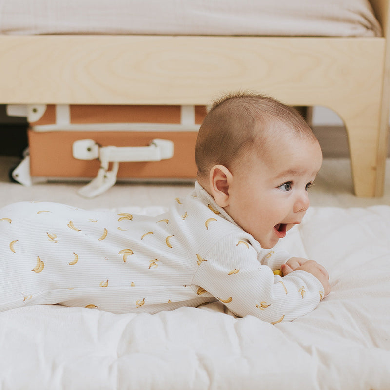 Banana Print on Ribbed Crème Sleeper