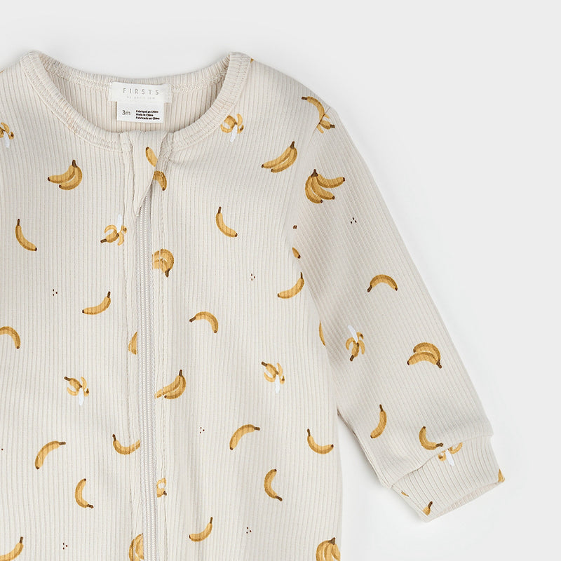 Banana Print on Ribbed Crème Sleeper