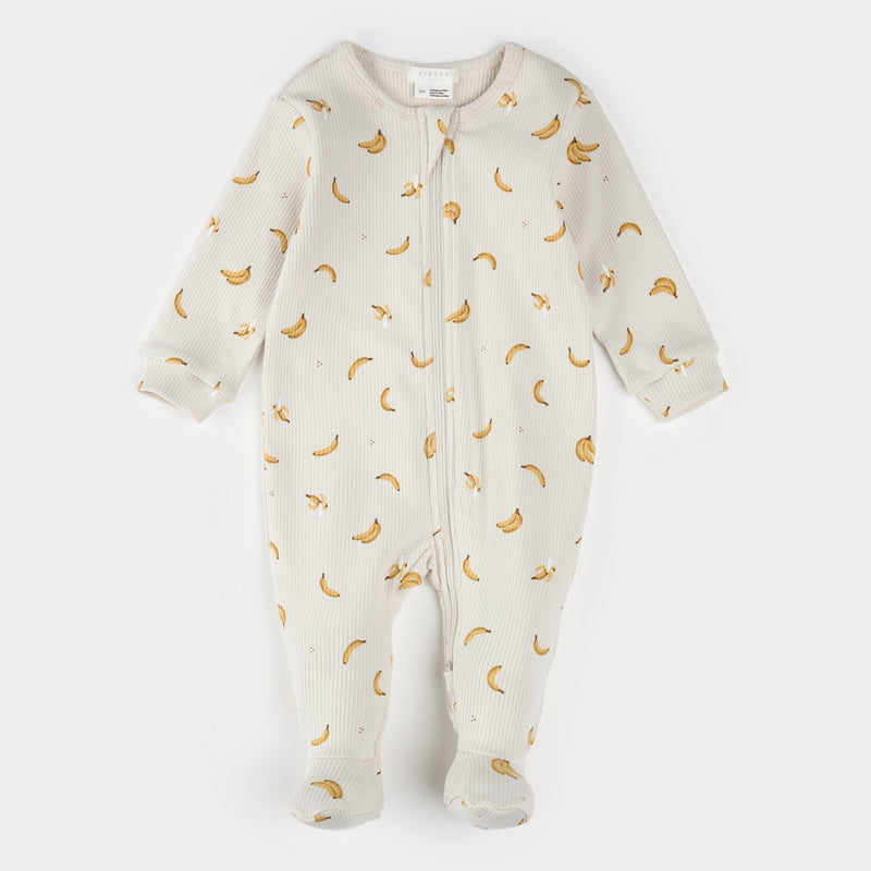 Banana Print on Ribbed Crème Sleeper