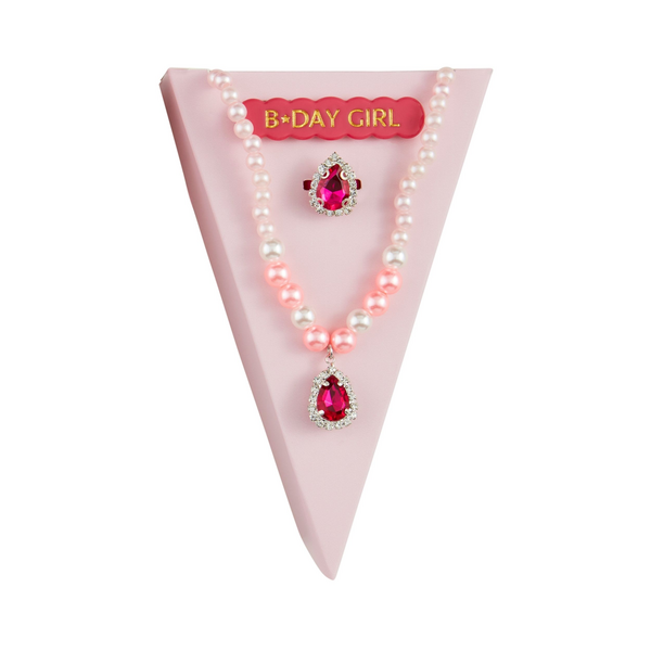 Birthday Jewelry 3-Piece Set - Hot Pink