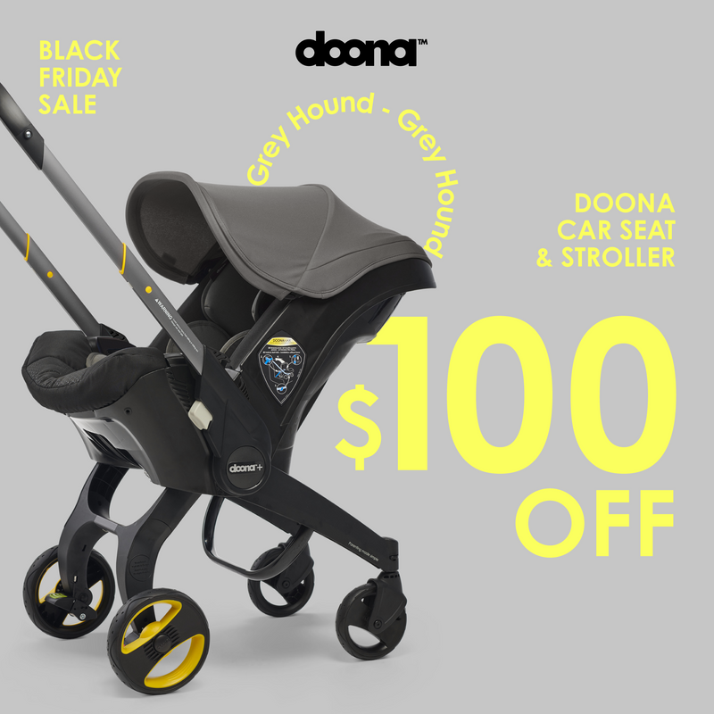 *BLACK FRIDAY SPECIAL* Doona - Infant Car Seat and Stroller Combo w/ Base - Grey Hound