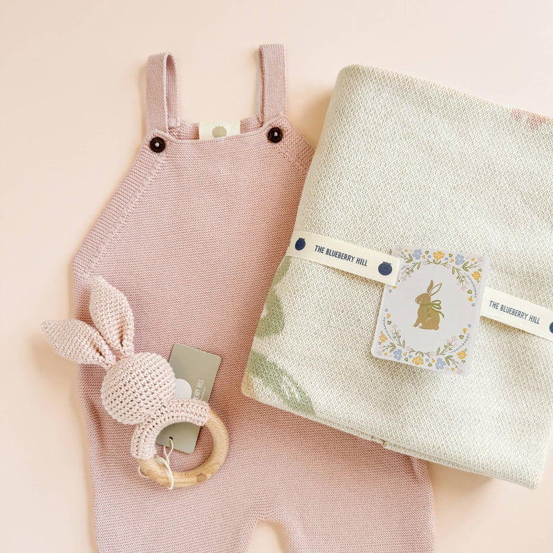 Blanket Pastel Bunny Cotton Baby Decor Gift Spring Summer