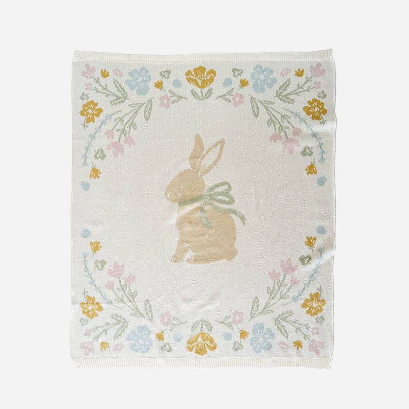 Blanket Pastel Bunny Cotton Baby Decor Gift Spring Summer