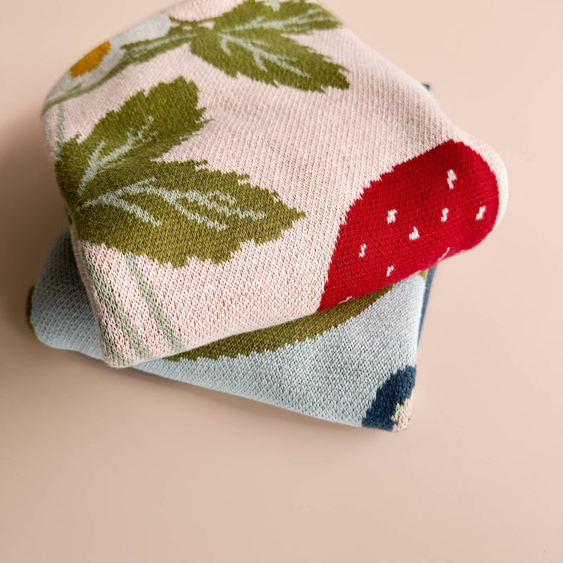 Blanket Strawberry Bunny Organic Baby Decor Spring Summer: Blush