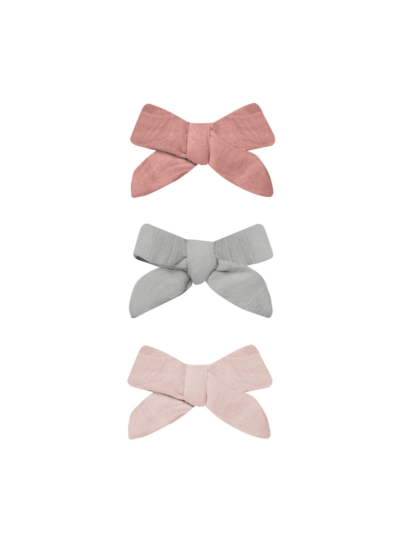 Bow W. Clip, Set Of 3 || Lipstick, Sky, Bubblegum