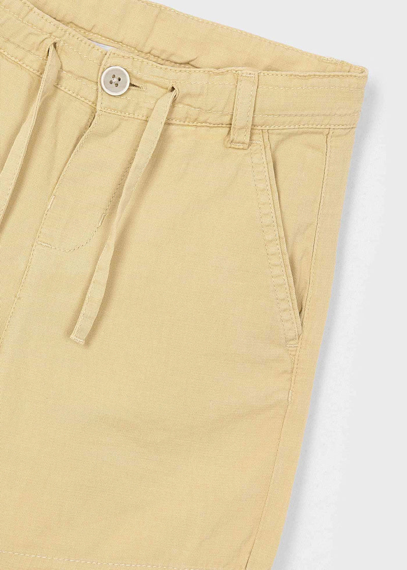 Boy Drawstring Linen Shorts - Biscuit