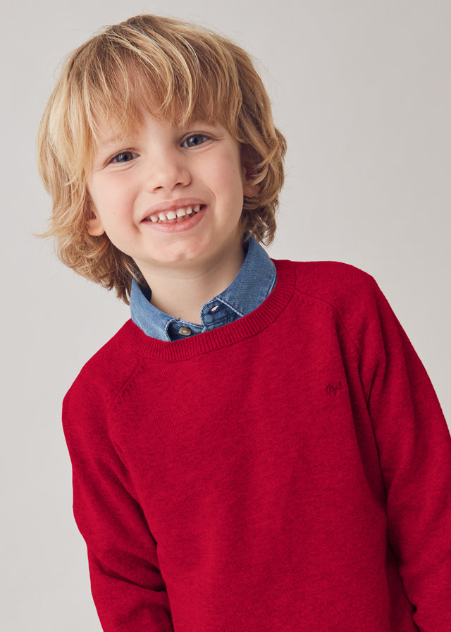 Boy Knit Sweater - Red