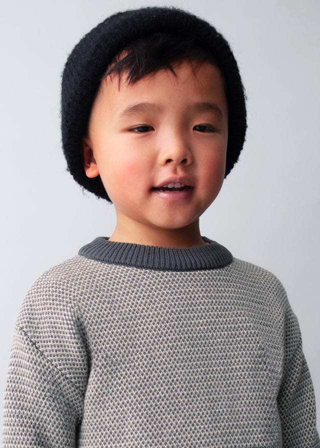 Boy Knit Sweater - Slate Melange