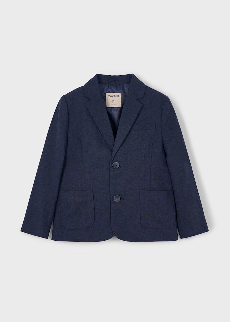 Boy Linen Blazer - Navy