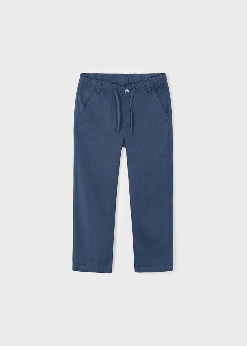 Boy Linen Pants with Drawstring - Midnight