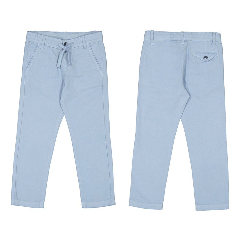 Boy Linen Pants with Drawstring - Pearl