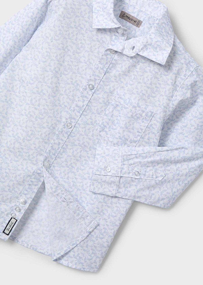 Boy Long-Sleeve Printed Shirt - Sky Blue