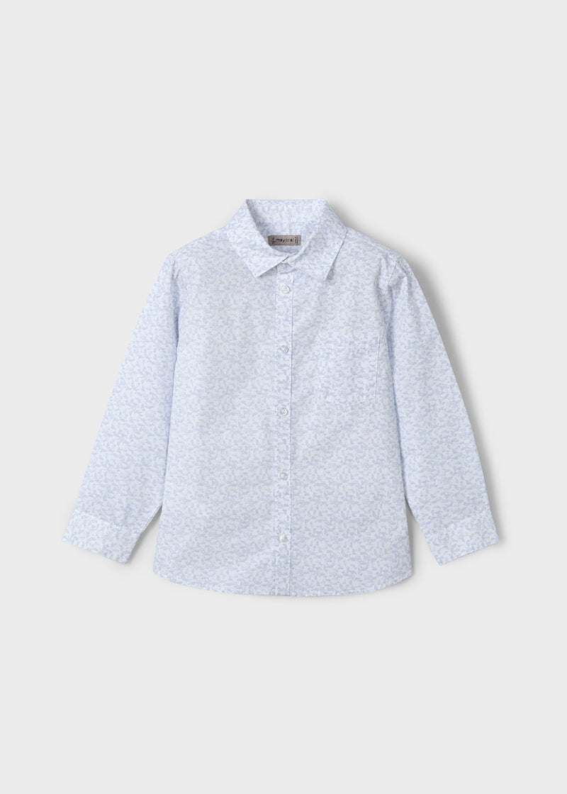 Boy Long-Sleeve Printed Shirt - Sky Blue