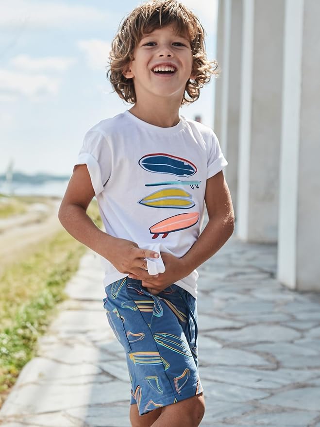 Boy Printed Bermuda Set - Surfboards