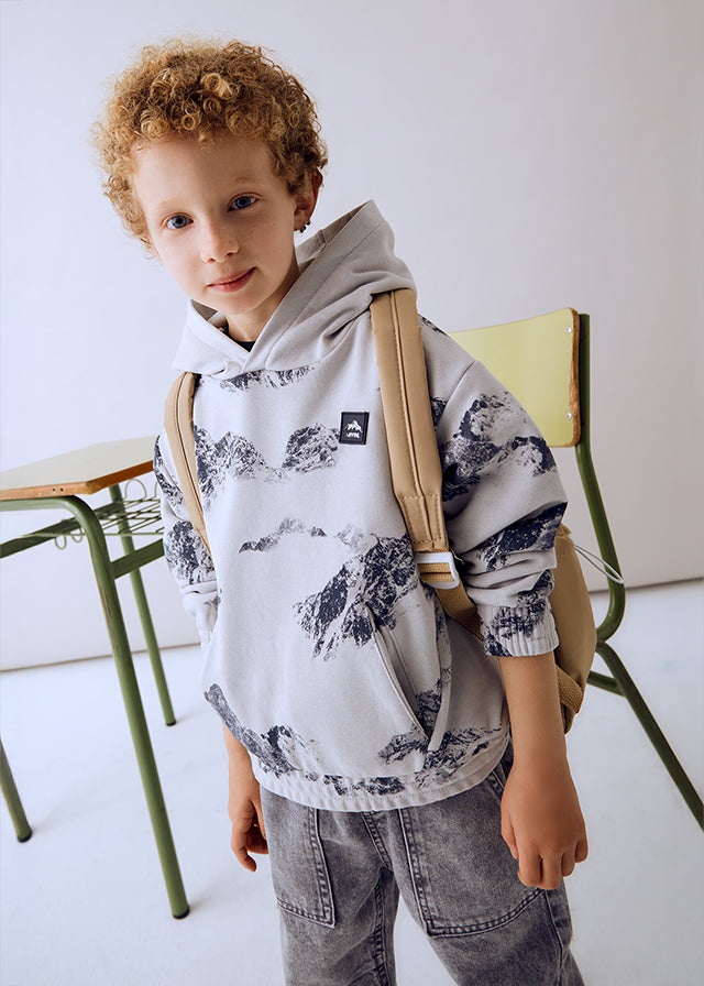 Boy Printed Hoodie - Smoke Mountains