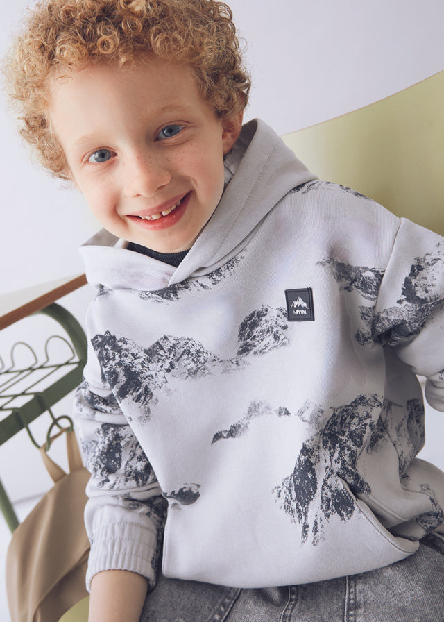 Boy Printed Hoodie - Smoke Mountains