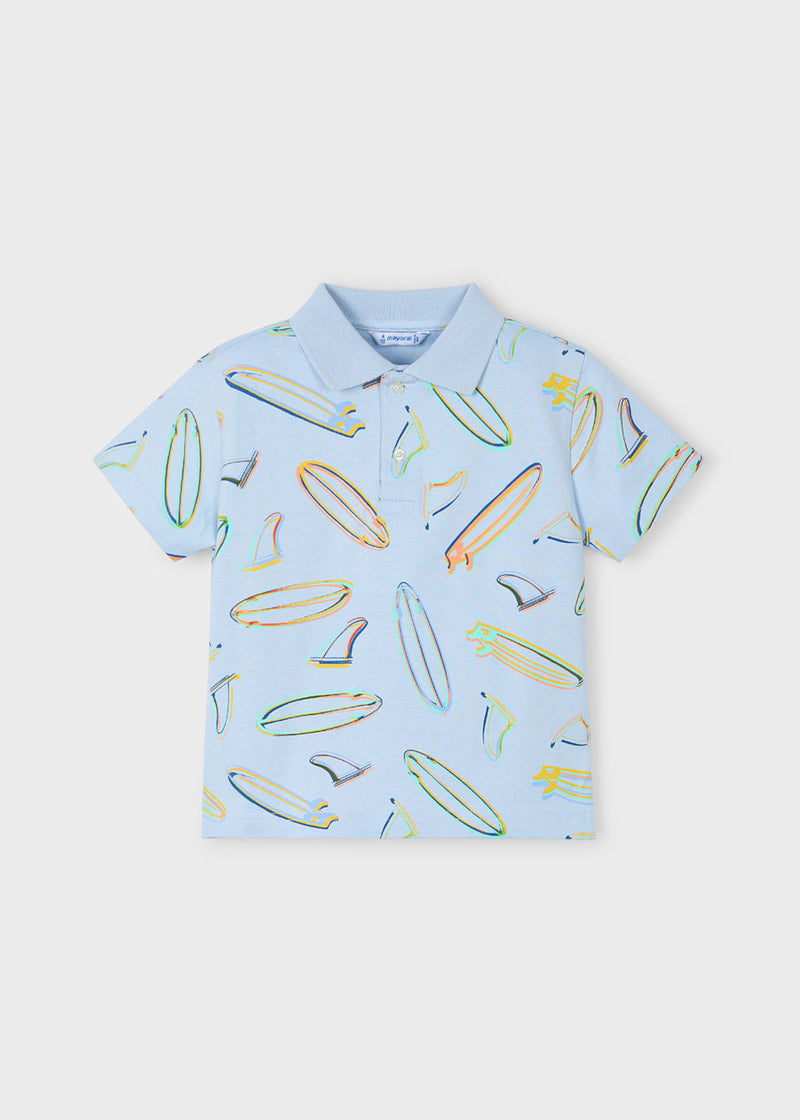Boy Summer Print Polo Shirt - Surfboards (6Y)