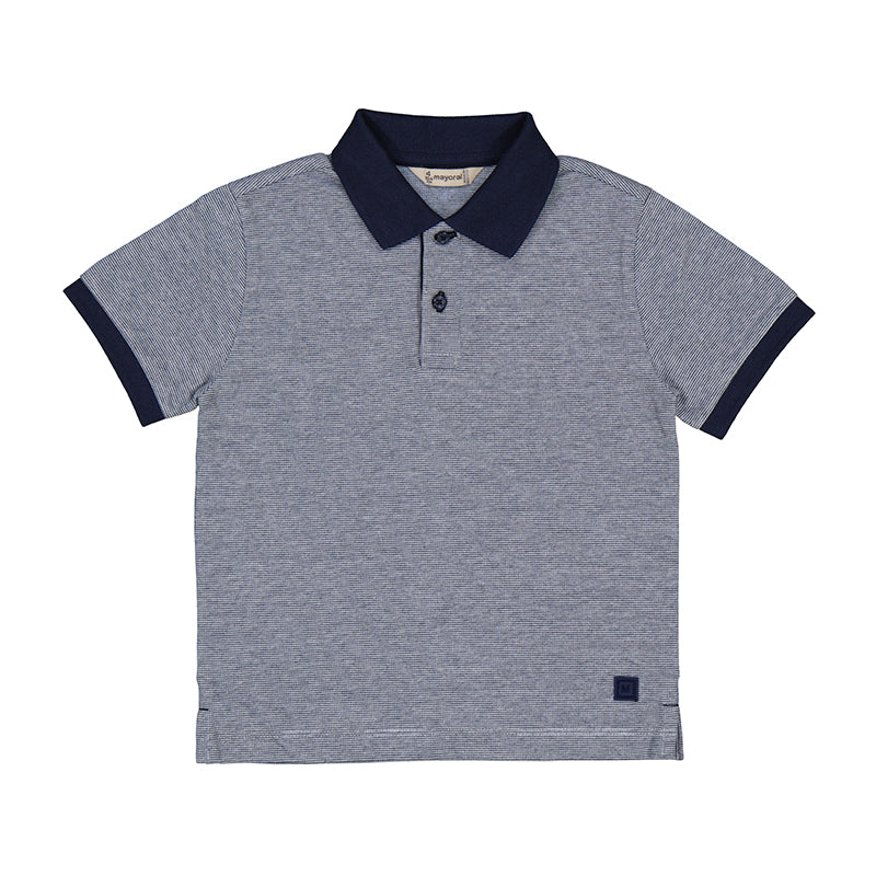 Boy Two-Tone Polo Shirt - Navy