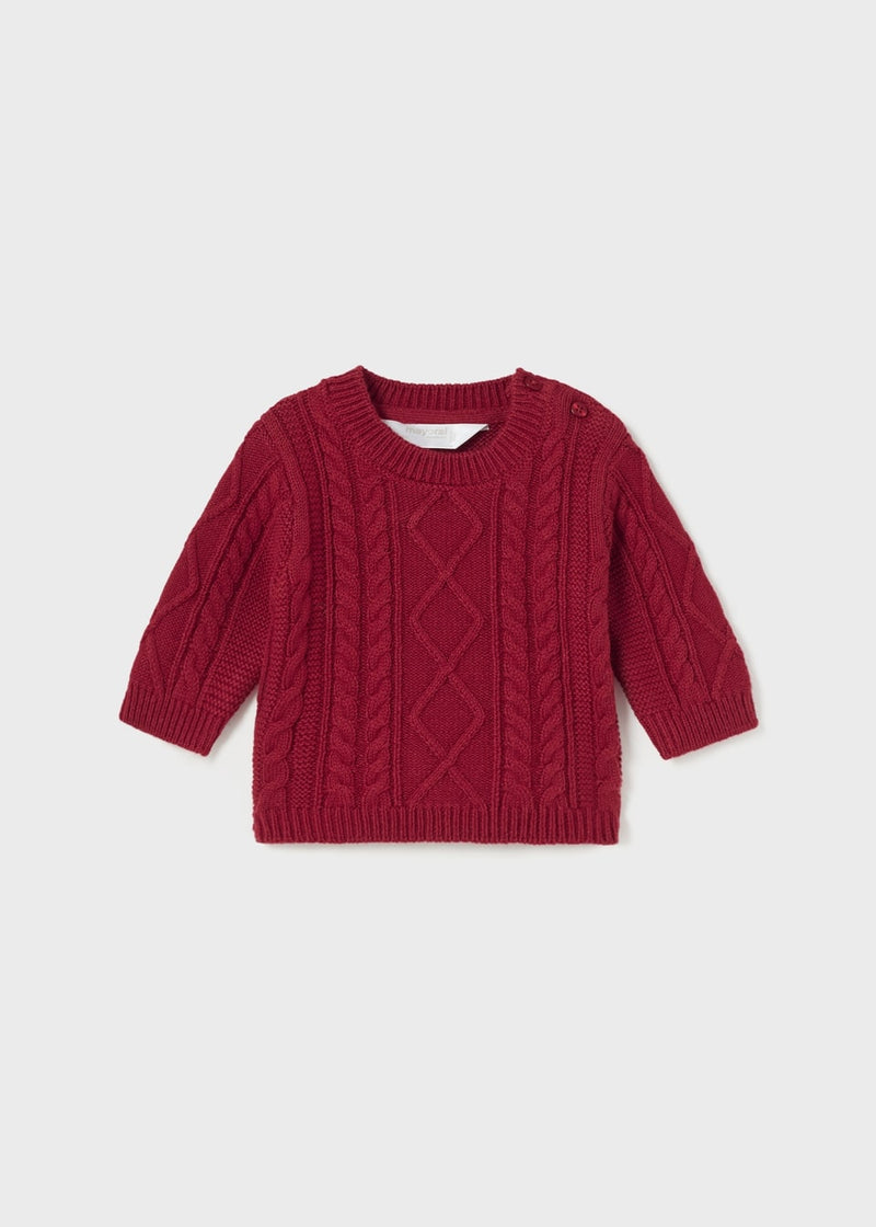 Braided Sweater - Cherry