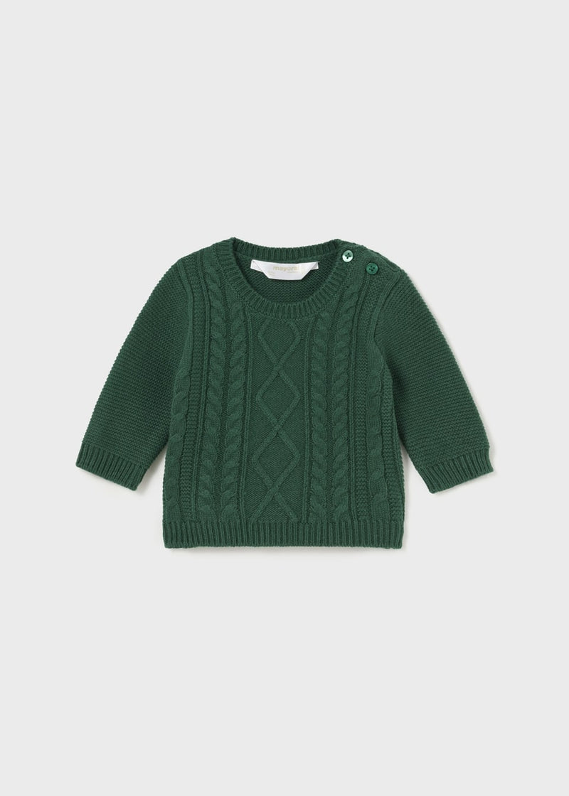 Braided Sweater - Pine Green