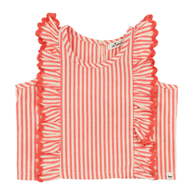 Cabana Lola Blouse with Millie Ruffle - Faded Red (2-3Y)