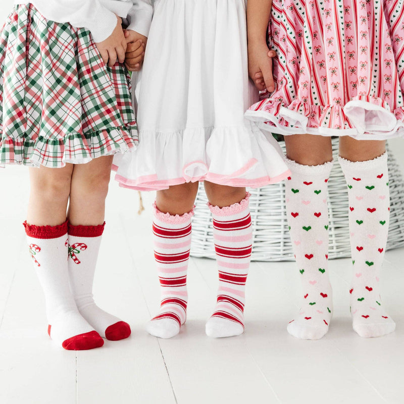 Candy Cane Lane Knee High Socks 3-Pack (0-6Mo)